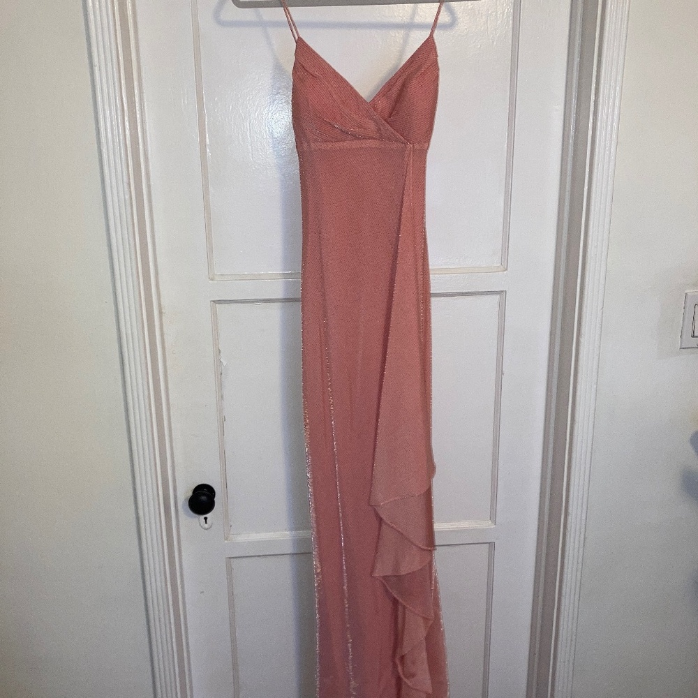 Shimmery Metallic Light Pink Gown ✨